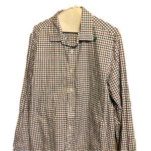 Michael Kors long sleeve button down. Large classic fit. Red, white, blue